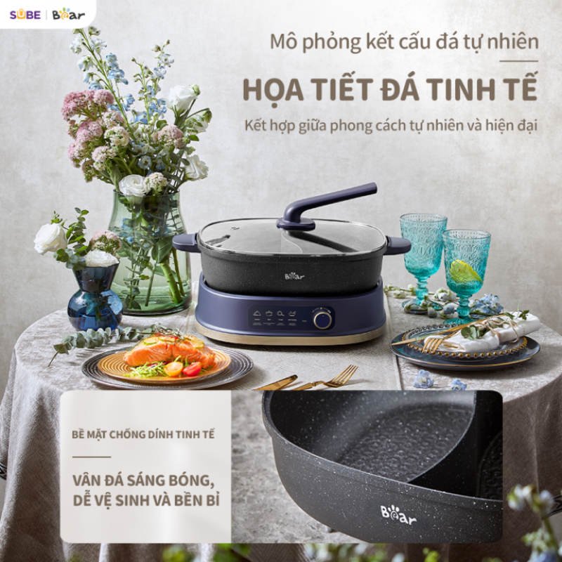 [SALE 20/10] Nồi lẩu 2 ngăn Bear 6L SB-NL60U